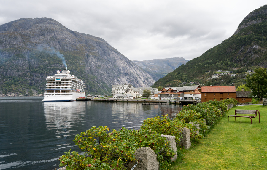 Viking Star cruise ship docked in Eidfjord Norway